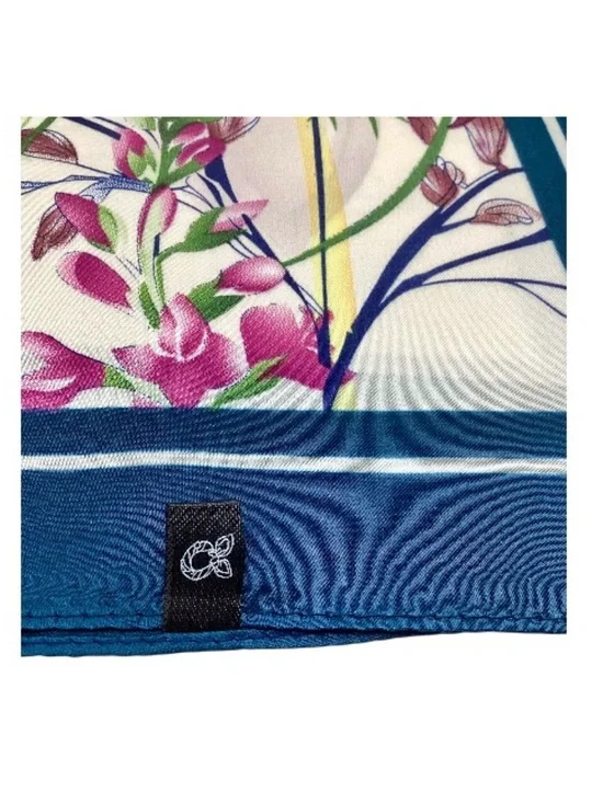 Venetian Garden Teal Square Scarf (NWT) - Picture 8 of 16